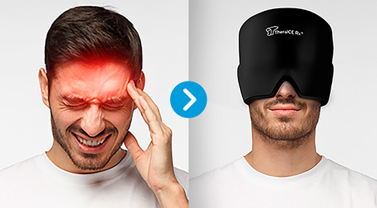 TheraICE Headache Relief Hat Before After