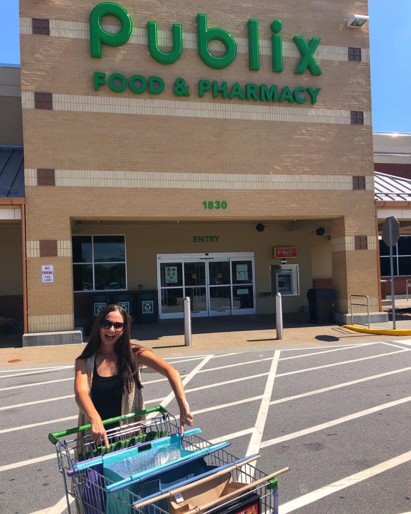 woman outside Publix food and pharmacy