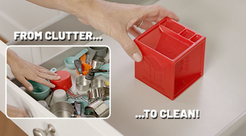 clean drawer with kitchen cube