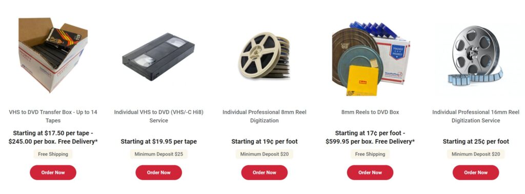 scanmyphotos videotapes and film service prices