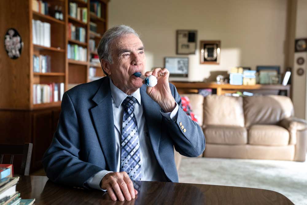grandpa using the breather