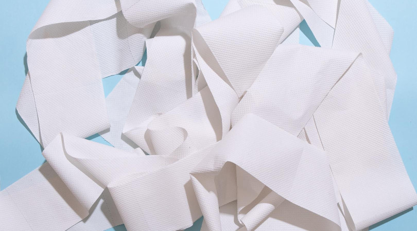 large amounts of toilet paper