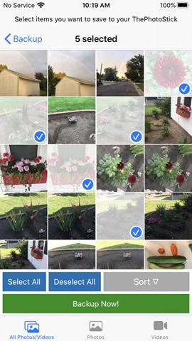 select individual photos and videos