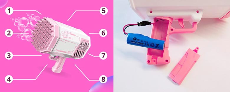 Max Bazooka Bubble Gun Features