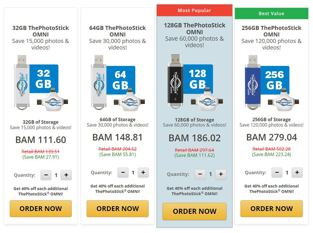 photo stick omni package options