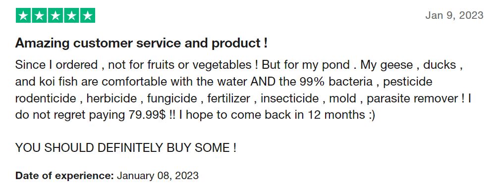 I ordered not for fruits or vegetables but for my ducks pond