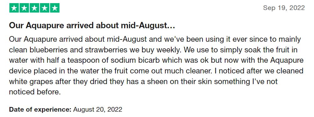 when placed in the water, the fruit comes out much cleaner