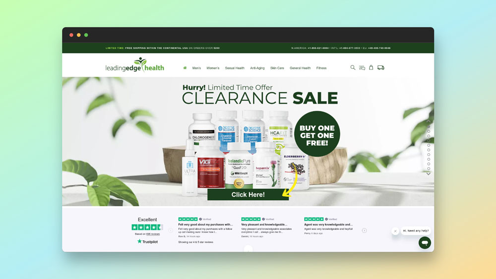 leadingedgehealth website screenshot