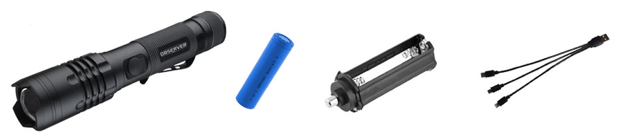 observer tools flashlight package contents