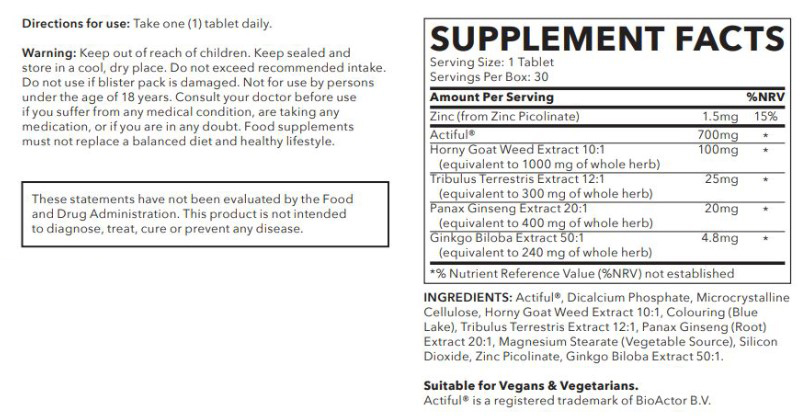 Viasil supplement facts