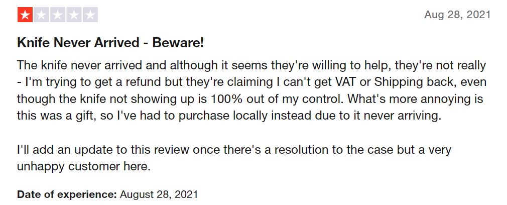 coolina knives review - The knife never arrived and although it seems they're willing to help