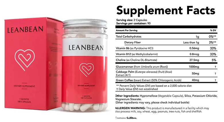LeanBean supplement facts