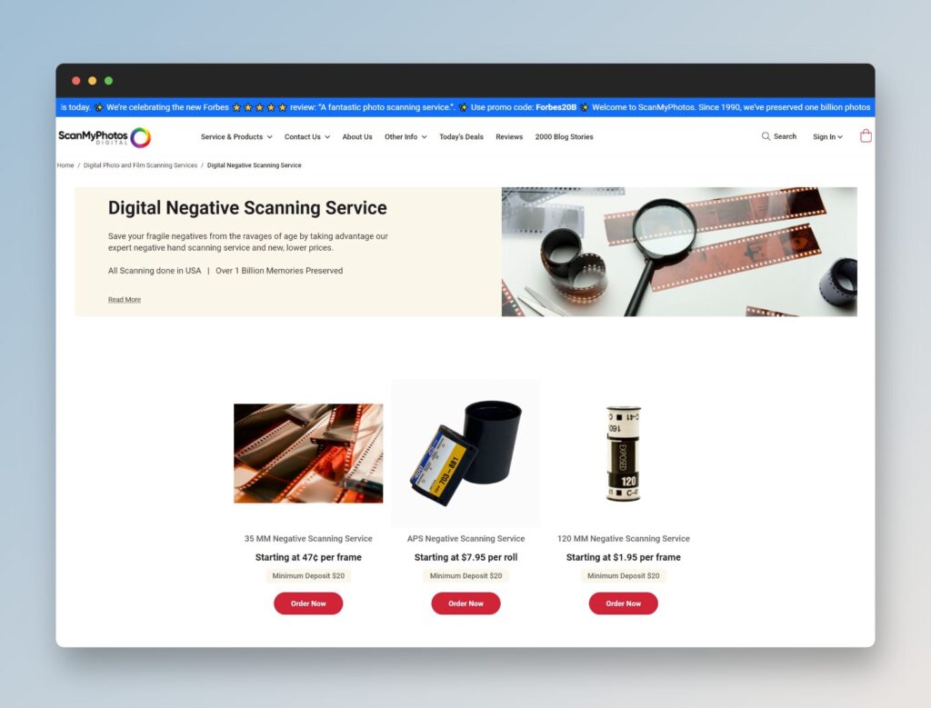 scanmyphotos negative scan service