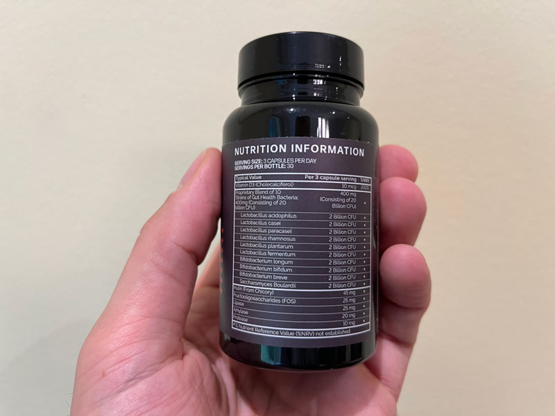 biotics 8 in hand back side