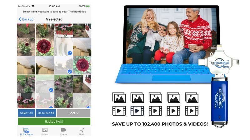 what files can photo stick omni save