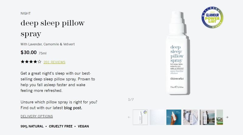deep sleep pillow spray cost