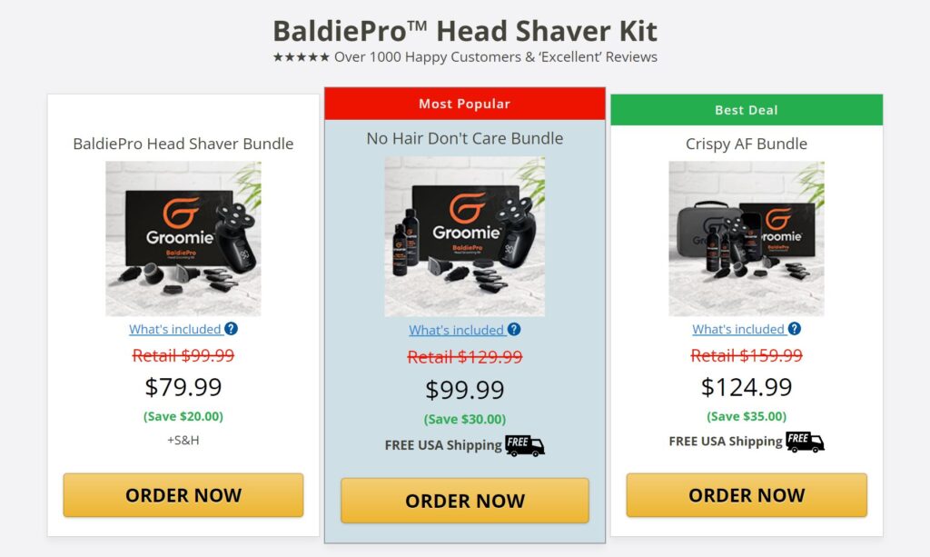 groomie baldiepro shaver price