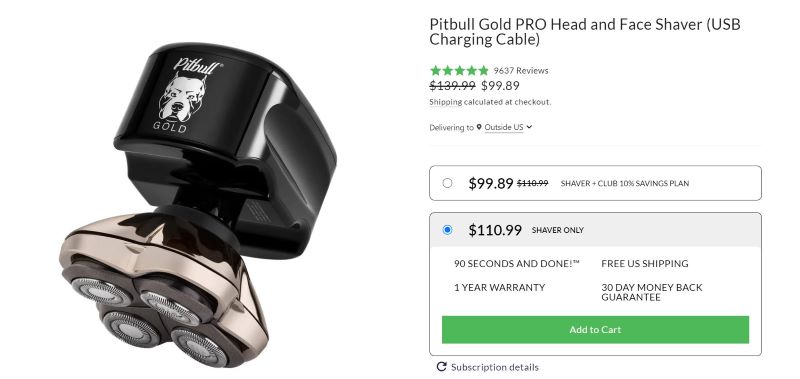 pitbull skull shaver price