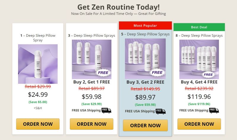 zen routine dream pillow spray price