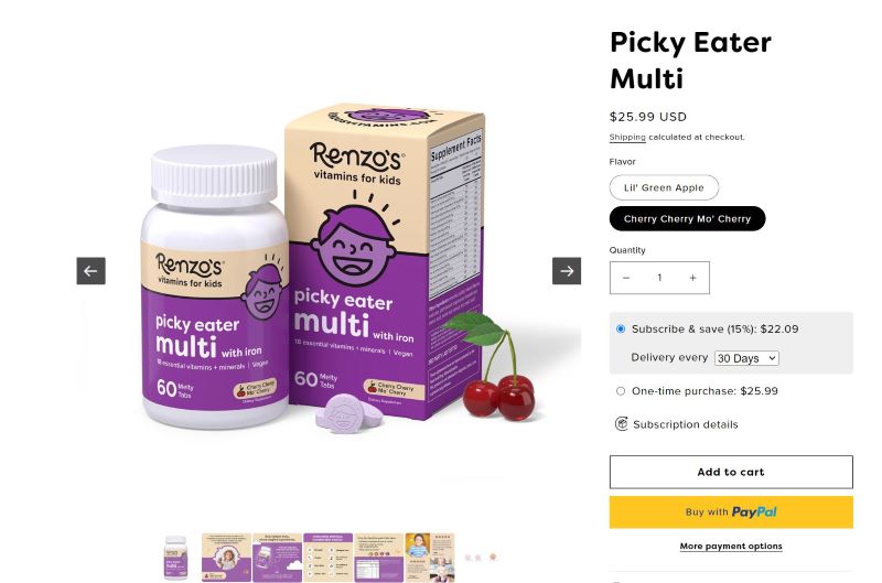renzos multivitamin price