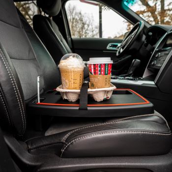 stupid car trey with coffee