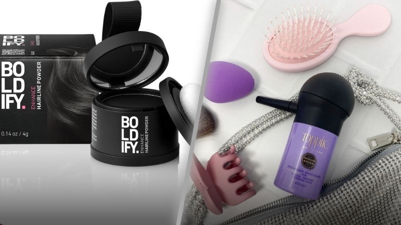 toppik hair filler and boldify hairline powder