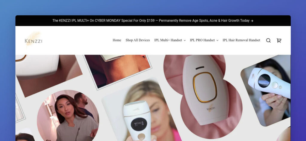 kenzzi homepage screenshot
