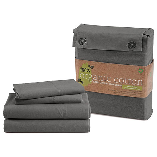 Lane Linen's 100% Organic Cotton-White Queen Sheets