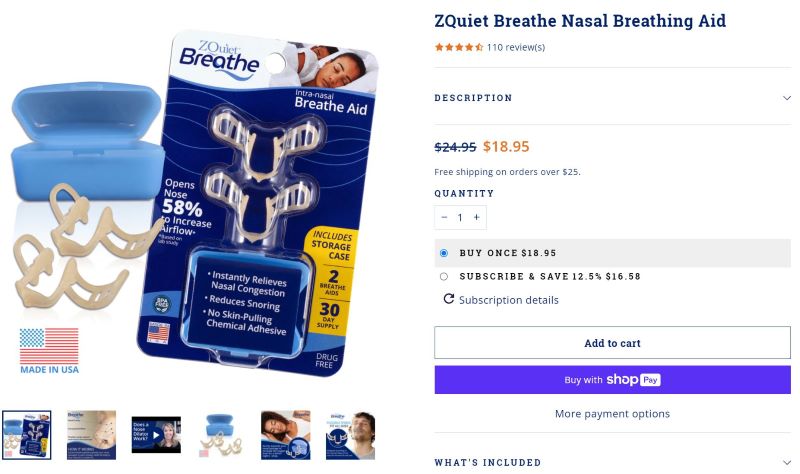 zquiet nasal dilator buy