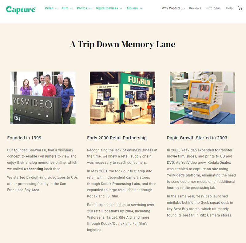 capture about us page
