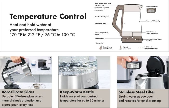 oxo kettle features